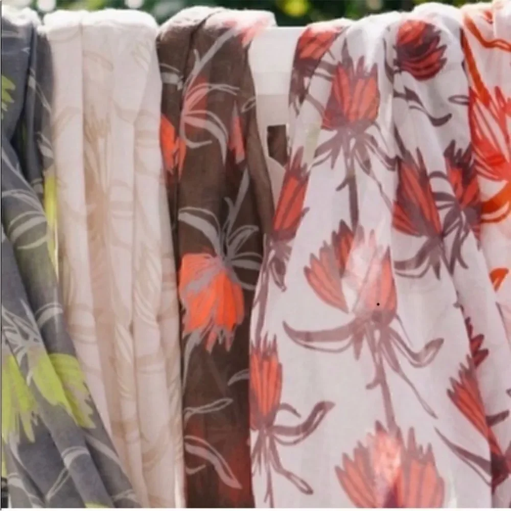 India Hicks Crown Imperial Scarf - Gray and Rapeseed